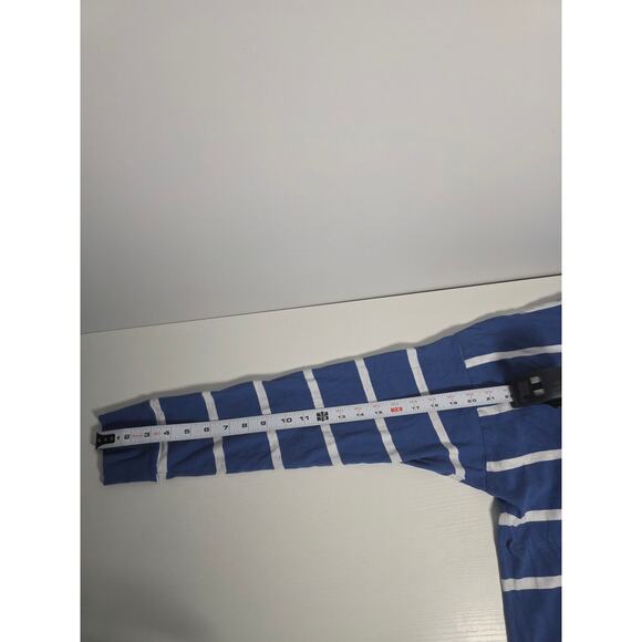 J. Crew Women's Large Blue and White striped Long Sleeve Shirt 100% Cotton - Picture 5 of 8